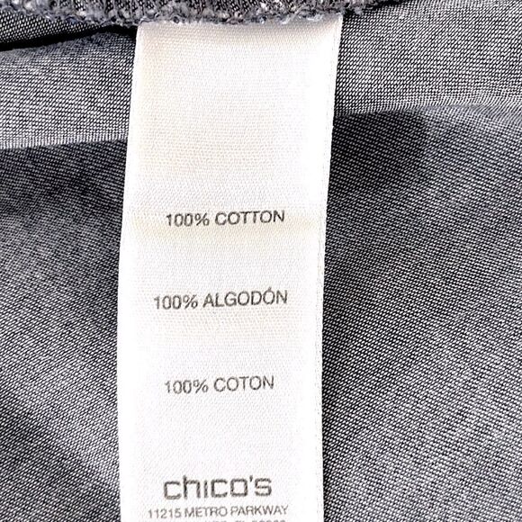 Chico’s Shirt Size 2 (12) Lace Up Cotton Popover - Picture 15 of 16
